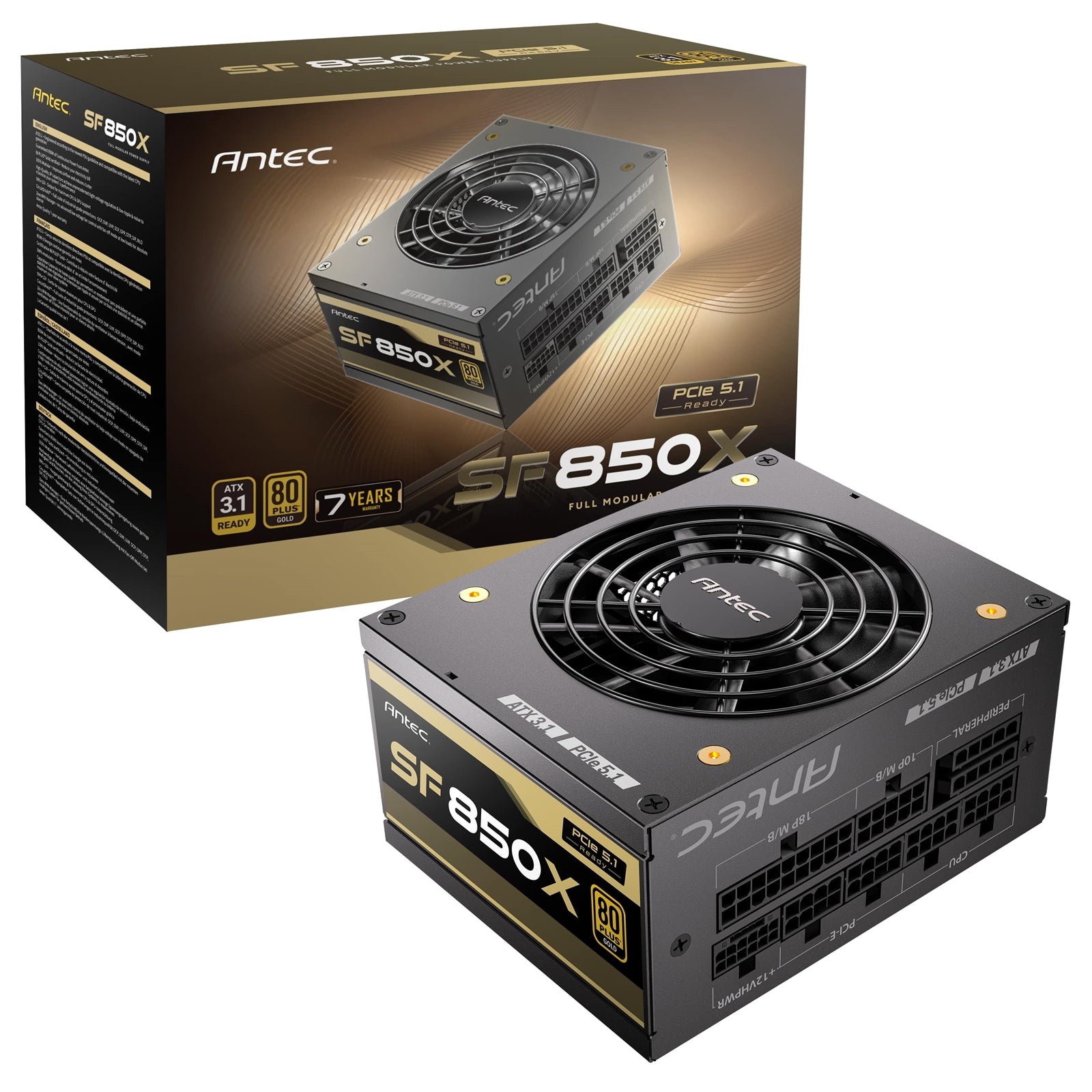 Antec SF850X 850W SFX Power Supply - Gold Certified, Fully Modular, ATX 3.1 Antec SF850X 850W SFX Power Supply - Gold Certified, Fully Modular, ATX 3.1